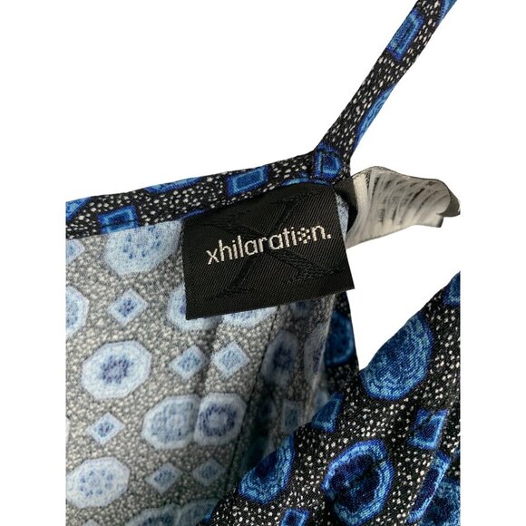 Xhilaration Blue & Black Sleeveless Slip Dress Large - Picture 4 of 7